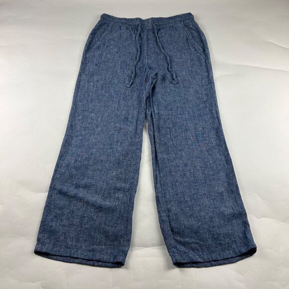 Old Navy Chambray Blue Linen Blend Wide Leg Lounge Pant M - Picture 1 of 7